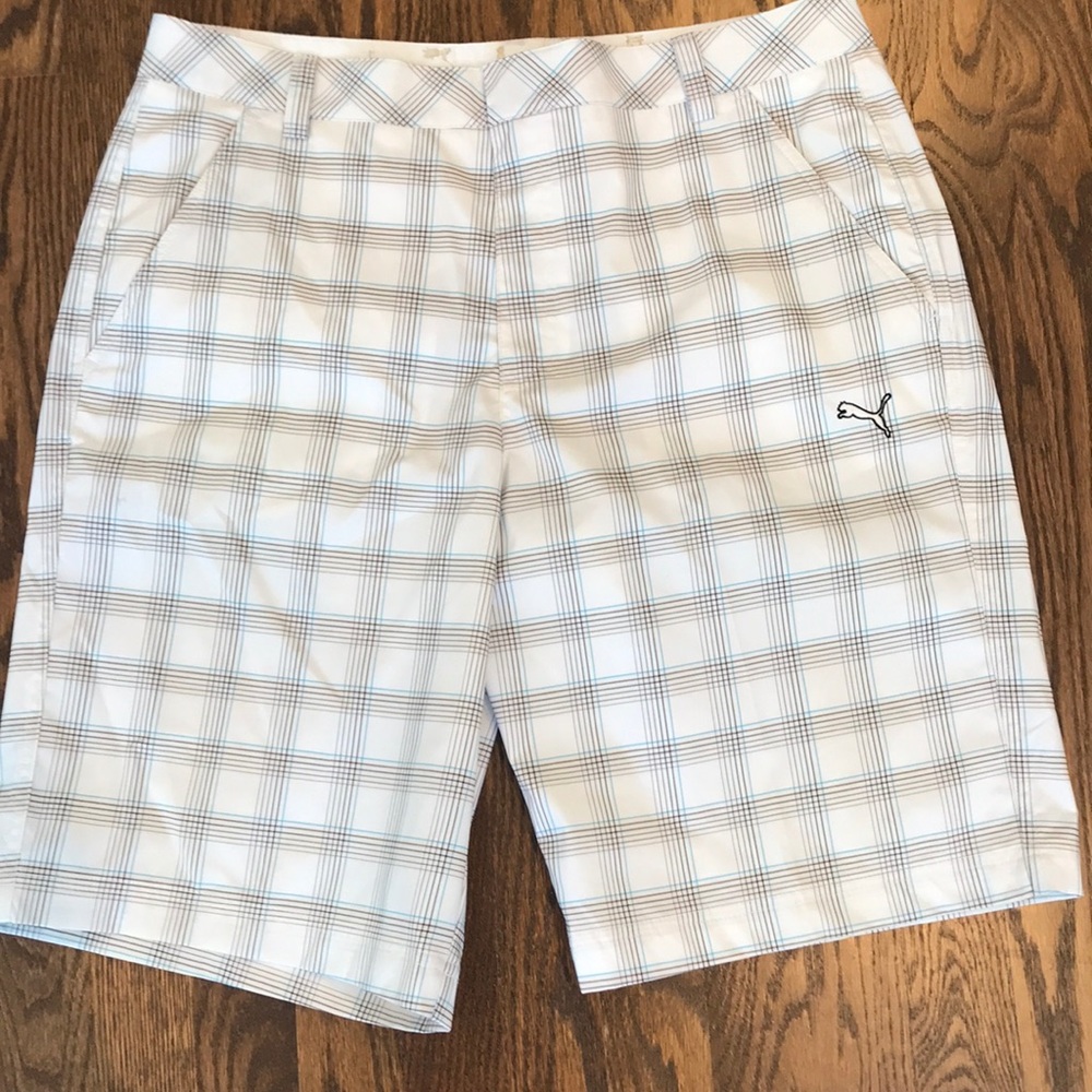 Mens Puma Golf Shorts Plaid SIZE 34